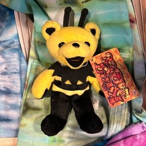 King Bee Grateful Dead Bear with Black antennae